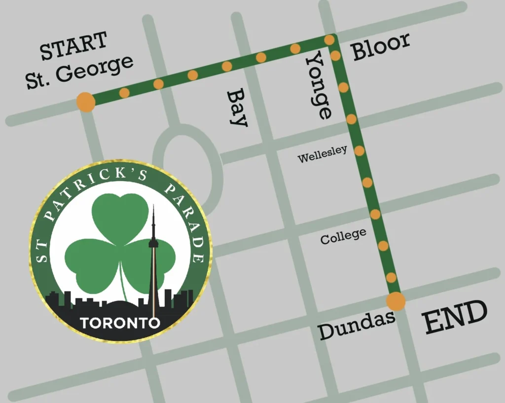 Parade Route through Bloor and Yonge st