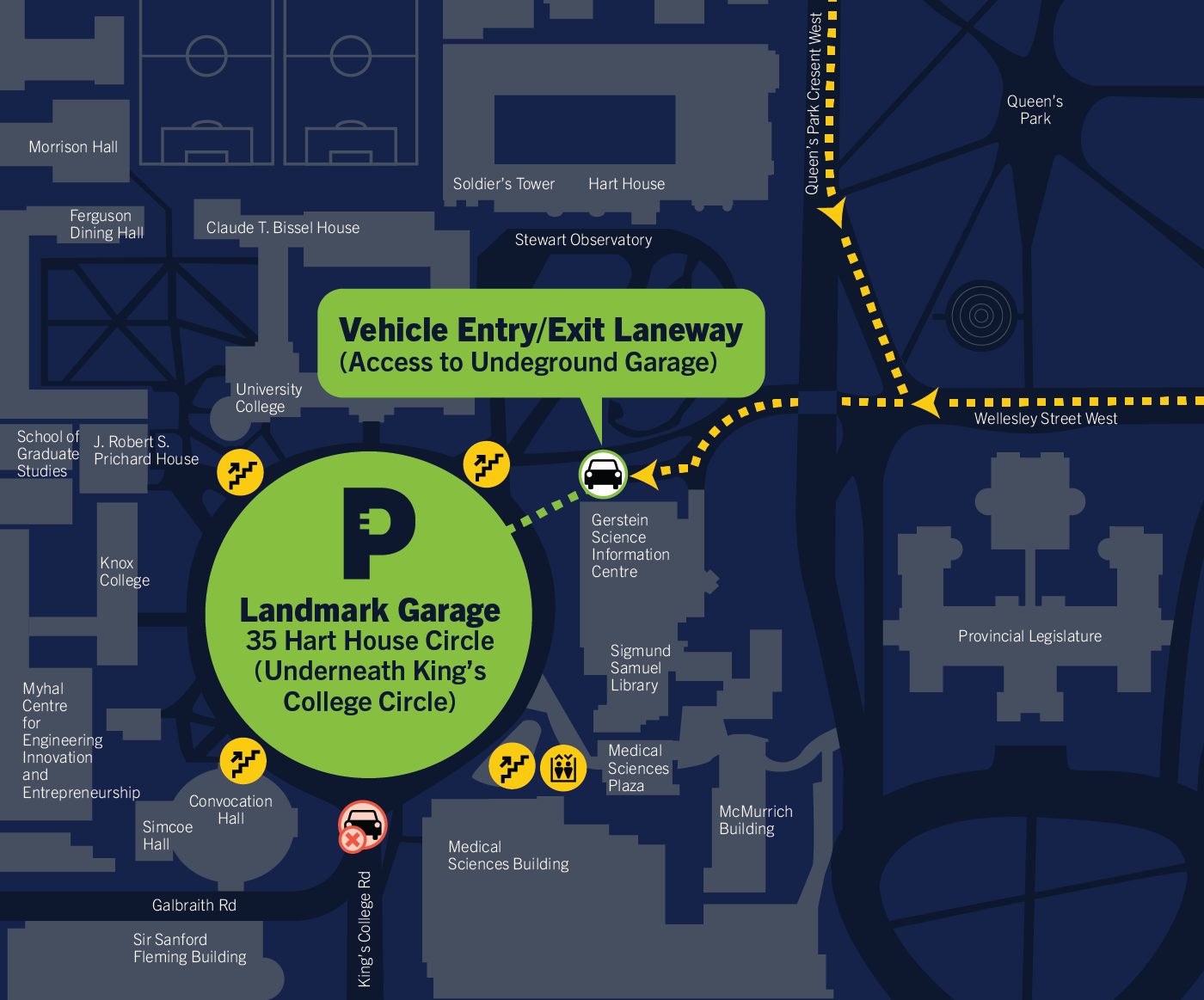 Landmark Parking Garage access map